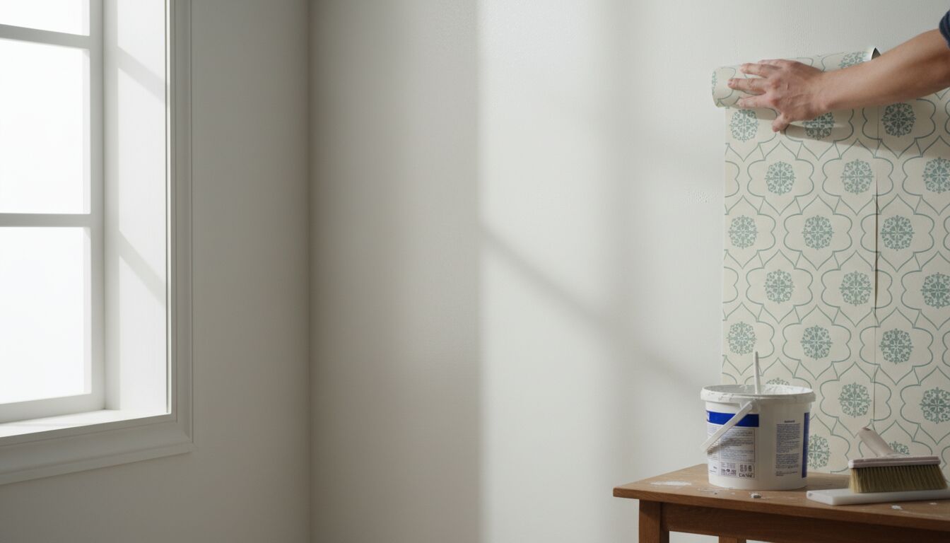 Coller papier peint sur peinture satinée