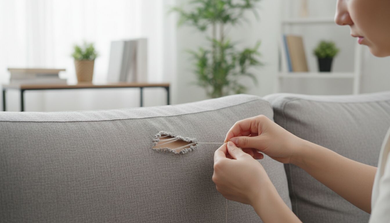 réparer un canapé tissu déchiré