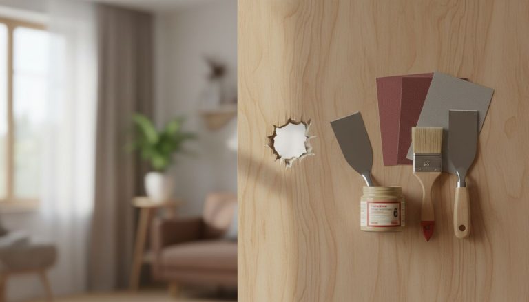 comment réparer un trou dans une porte en contreplaqué