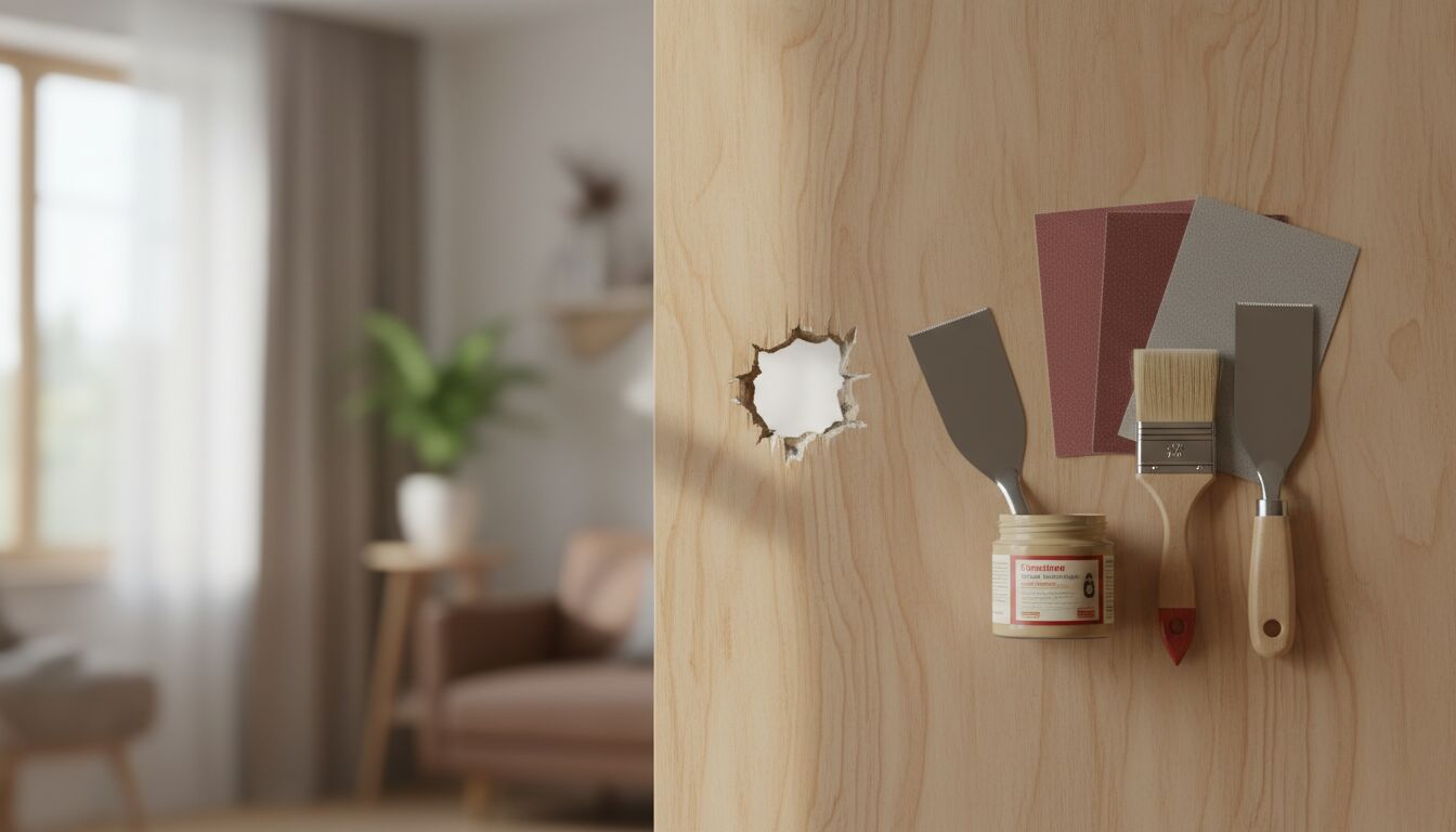 comment réparer un trou dans une porte en contreplaqué