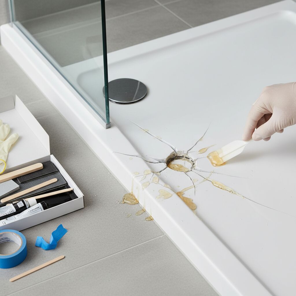 comment réparer un bac de douche fissuré