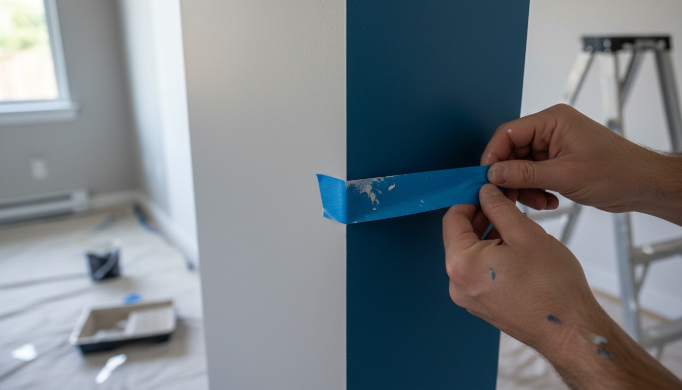 peindre proprement un angle entre deux murs de couleurs différentes