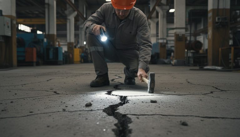 réussir la pose d'une dalle sur béton fissuré