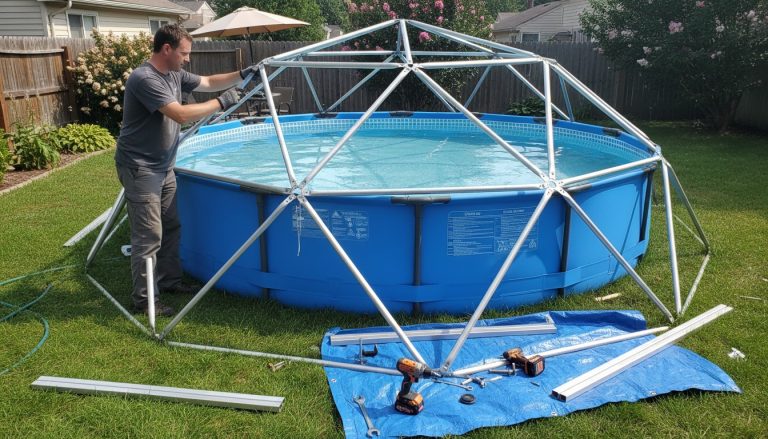 fabriquer dôme pour piscine tubulaire
