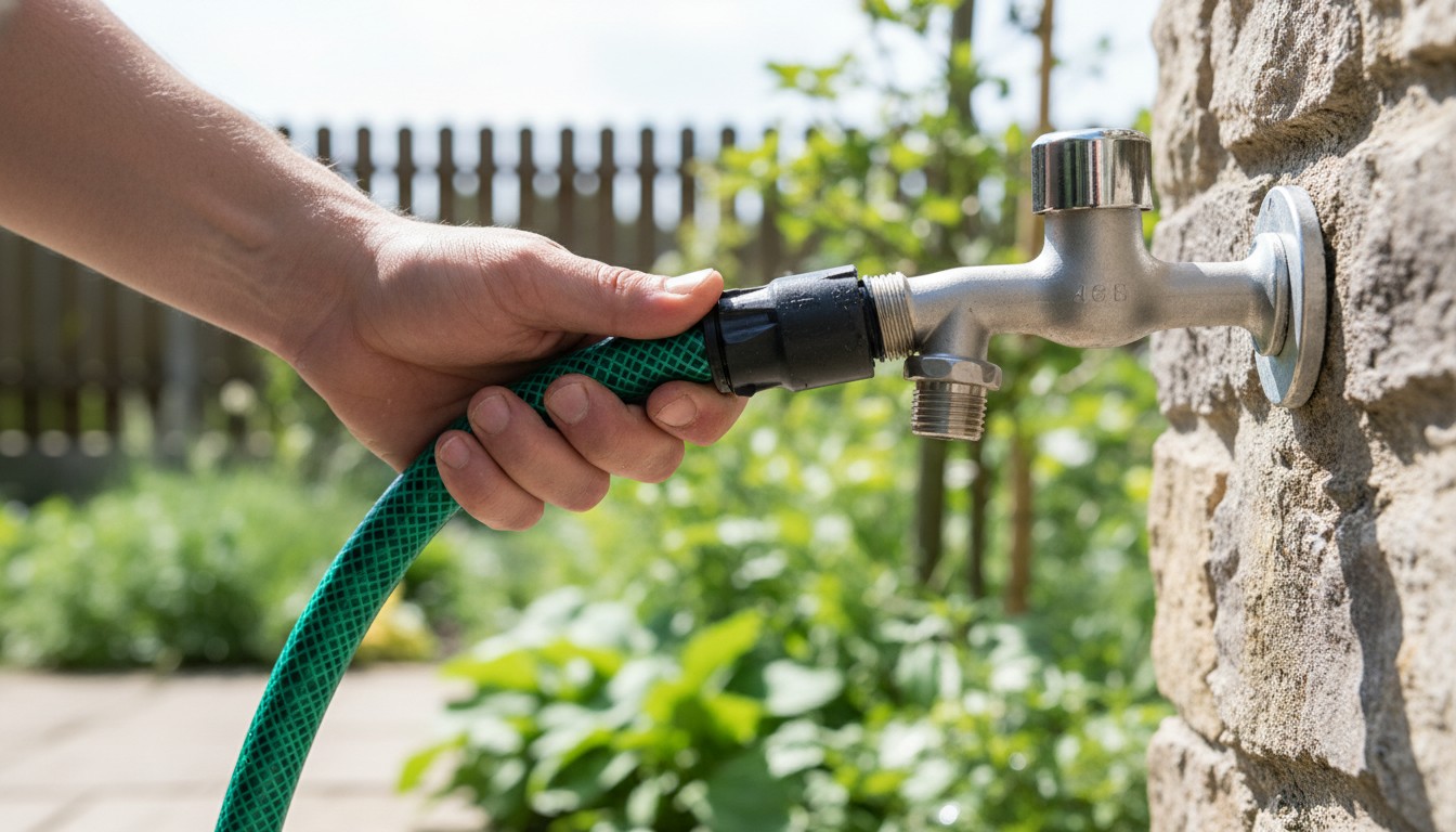 brancher un système de tuyau d'arrosage au robinet 