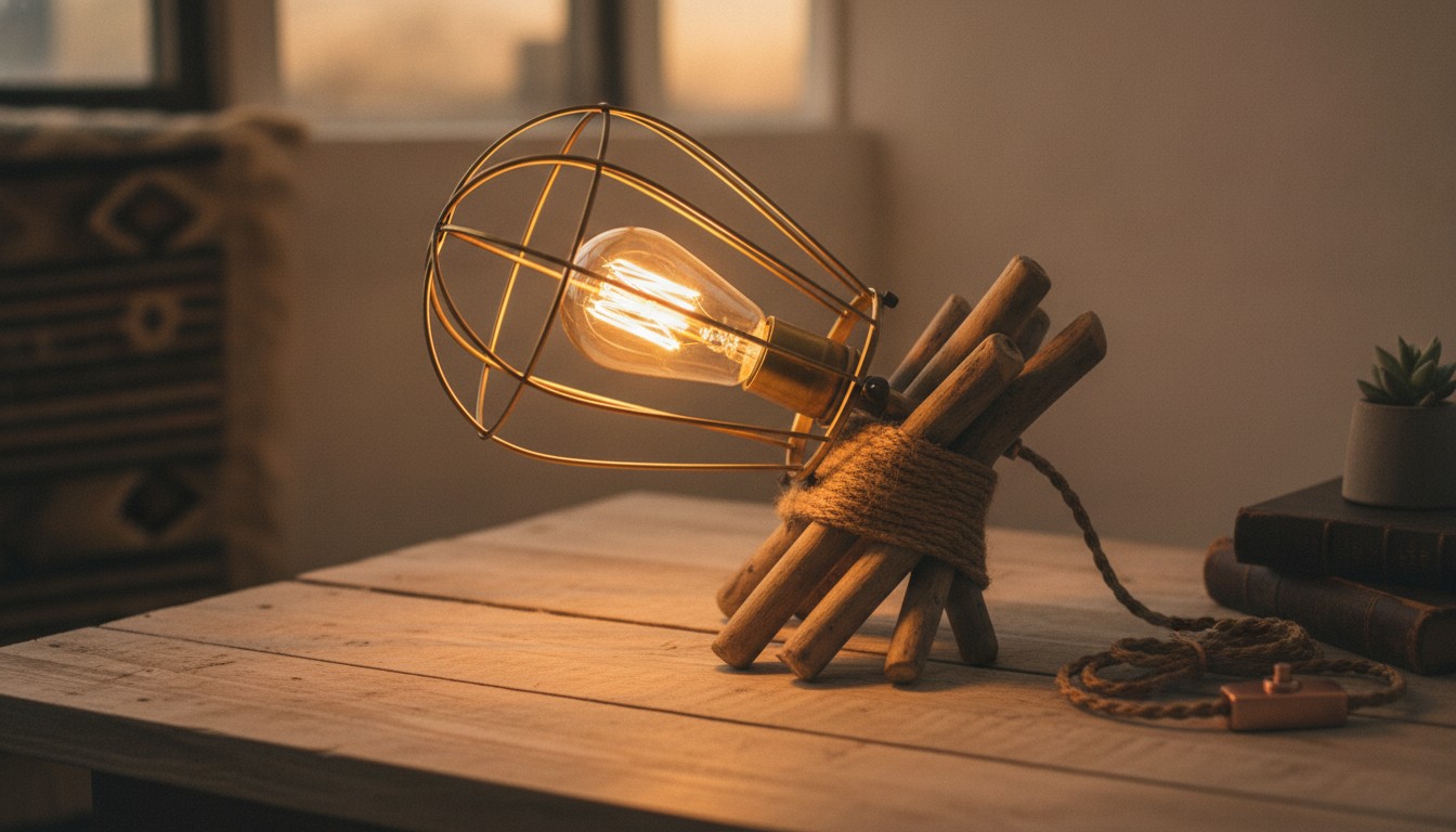 fabriquer lampe à poser à partir d'une suspension