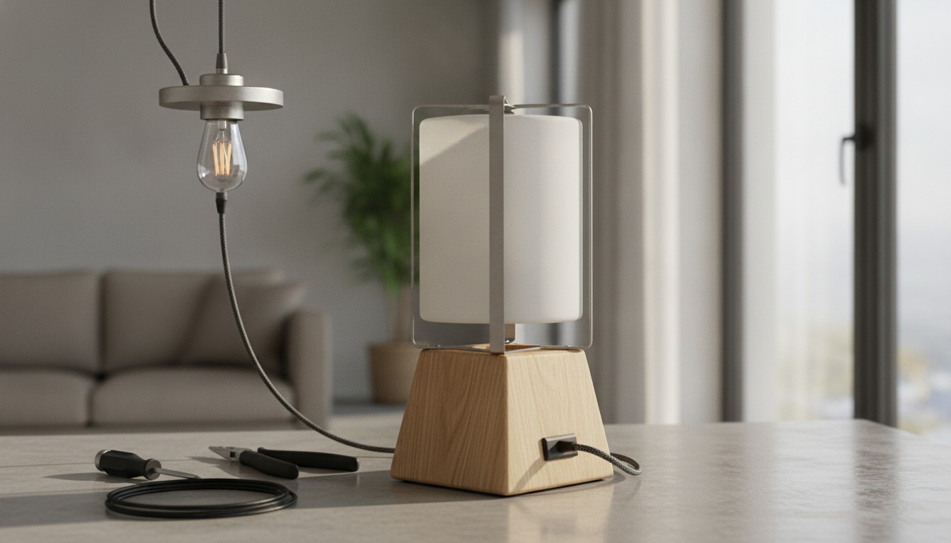 transformer lampe suspendu en abat-jour