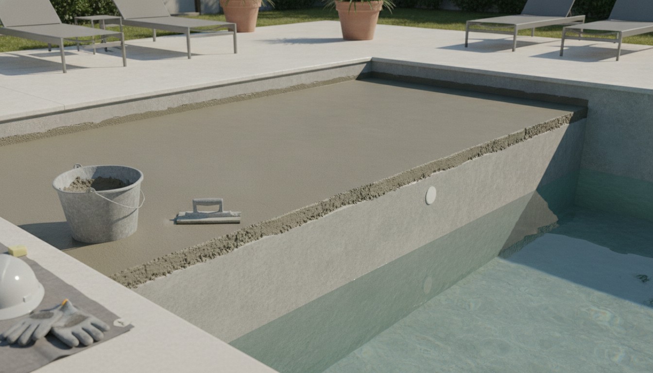 remonter le fond d'une piscine béton